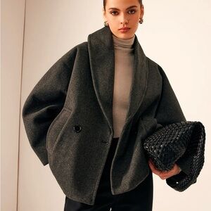 Chic Oversized Dark Gray Coat